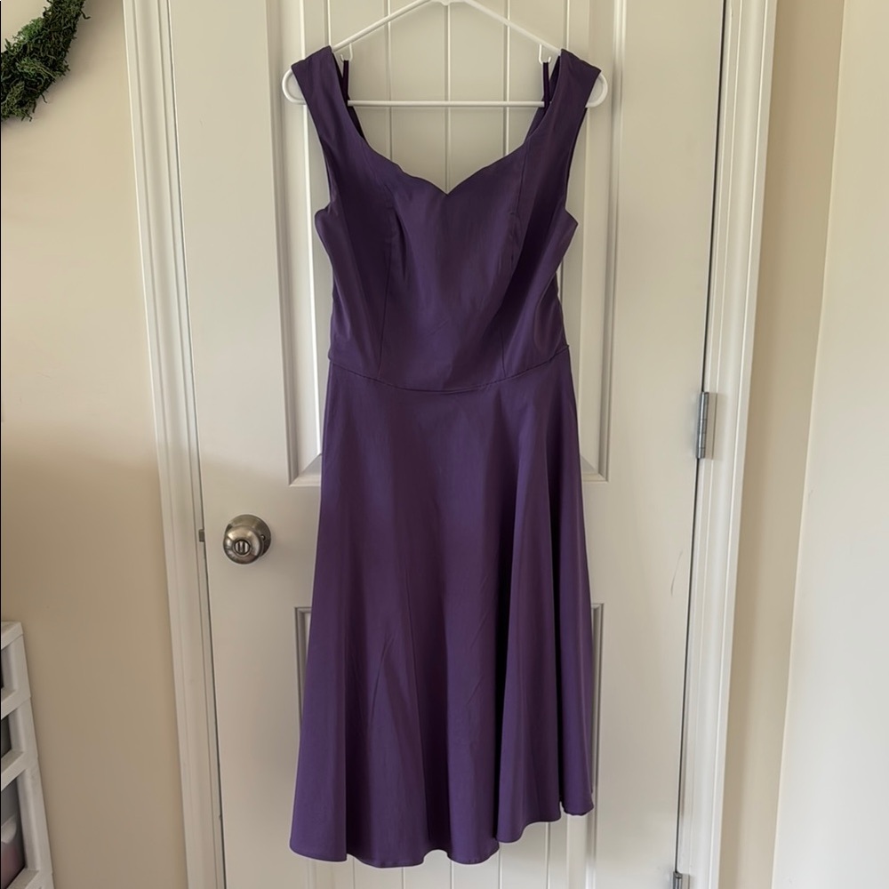 Collectif Purple Mainline Ridly A-Line Swing Dress - UK14/L